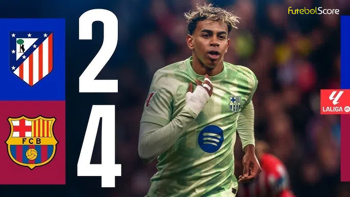 Atlético de Madrid faz 2 a 0, mas Barcelona vira nos acréscimos e reassume a liderança da LALIGA